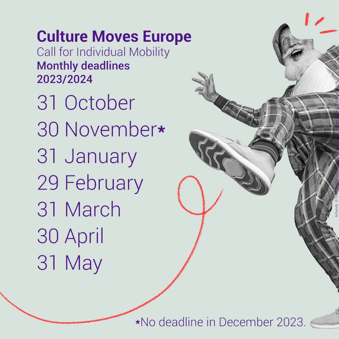 Kultura premika Evropo za individualno mobilnost: še trije razpisni roki